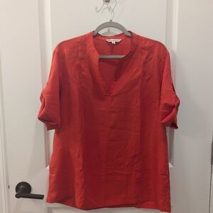 100% Silk organize/red tunic top